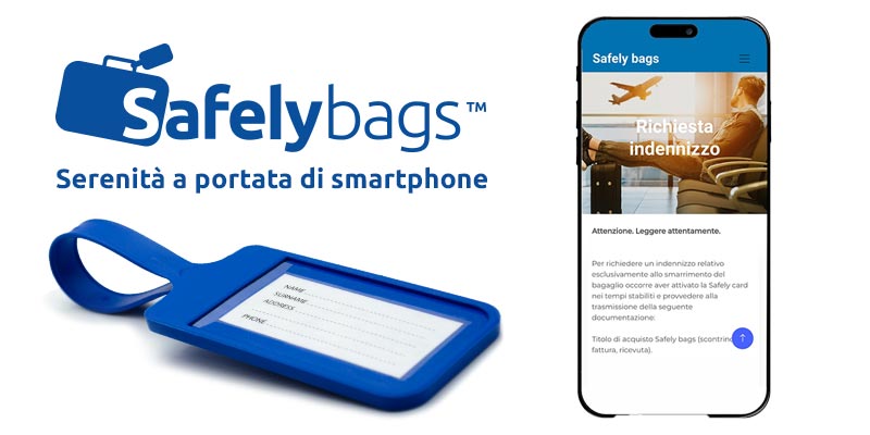 Etichetta per bagagli Safely bags indennizzo